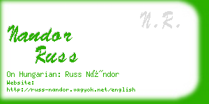 nandor russ business card